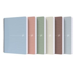 Maxiquaderno spiralato Rec'up - A4 - 1 rigo - 180 fogli - 90 gr - colori assortiti - Oxford