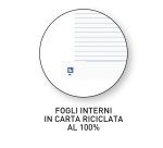 Maxiquaderno spiralato Rec'up - A4 - 1 rigo - 180 fogli - 90 gr - colori assortiti - Oxford