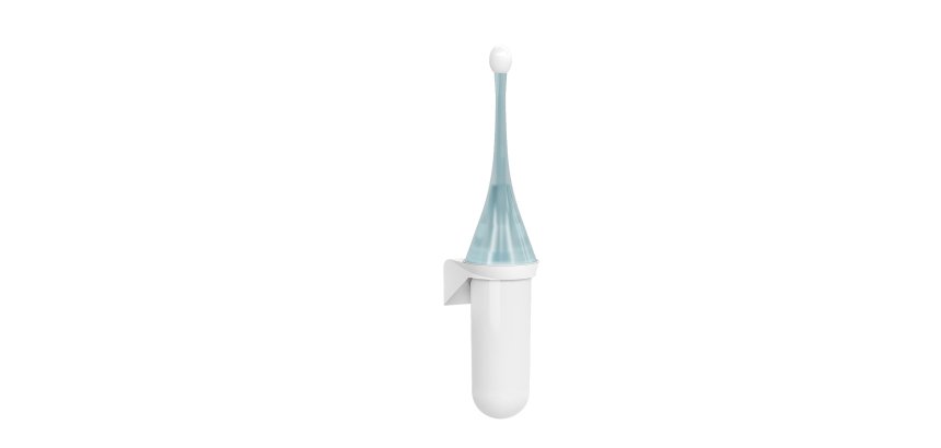 Portascopino da parete Replast - 480 x 113 x 92 mm - bianco / azzurro - Mar Plast