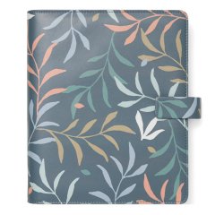 Organiser - c/cinturino - fantasia Botanical - A5 - 233 x 217 x 46 mm - blu - Filofax