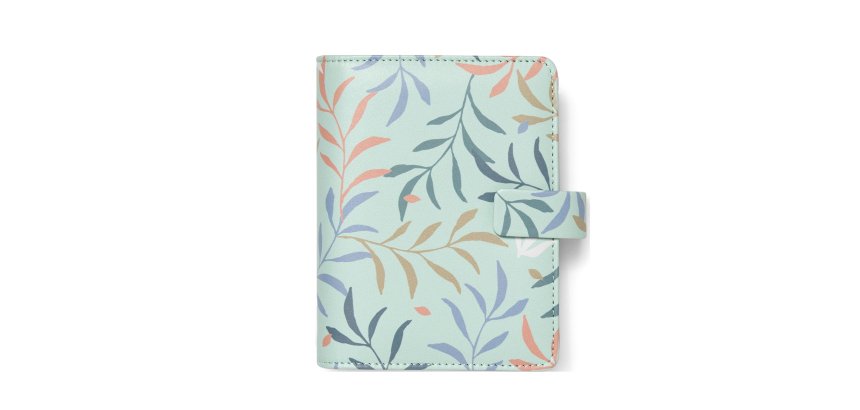 Organiser Botanical - f.to Pocket 146 x 128 x 36 mm - con cinturino - menta - Filofax