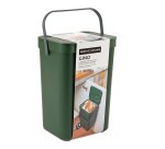 Pattumiera Gino - per rifiuti organici - 24 x 19 x 35,5 cm - 12 lt - verde bosco - Perfetto