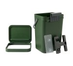 Pattumiera Gino - per rifiuti organici - 24 x 19 x 35,5 cm - 12 lt - verde bosco - Perfetto