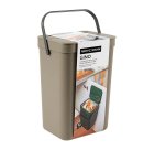 Pattumiera Gino - per rifiuti organici - 24 x 19 x 35,5 cm - 12 lt - marrone - Perfetto