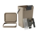 Pattumiera Gino - per rifiuti organici - 24 x 19 x 35,5 cm - 12 lt - marrone - Perfetto