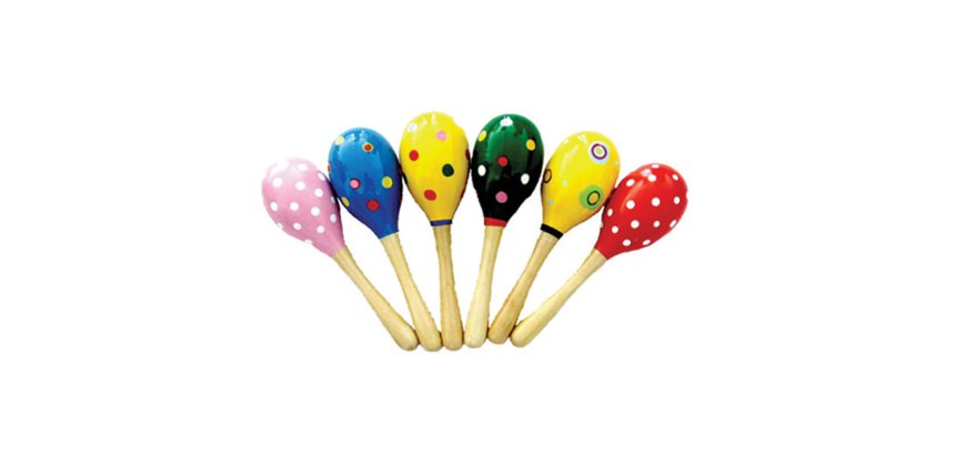 Coppia di maracas - in legno - 20 x 5,5 cm - CWR - conf. 2 pezzi