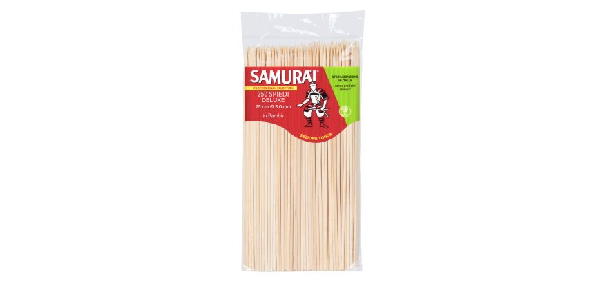 Spiedi delux - in bambù - 25 cm - Samurai Party - conf. 250 pezzi