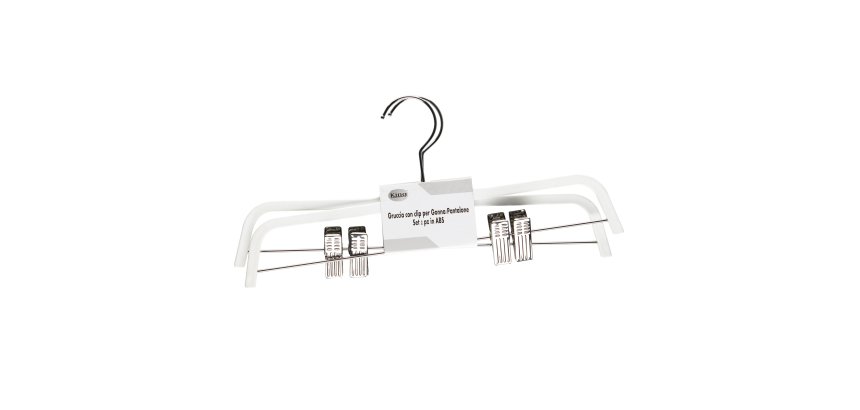 Gruccia - antiscivolo - 37 x 0,6 cm - bianco - King Collection - conf. 2 pezzi