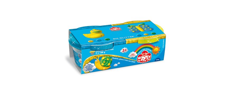 Pasta Glitter - 100gr - giallo/azzurro - conf. 2 pezzi - Didò