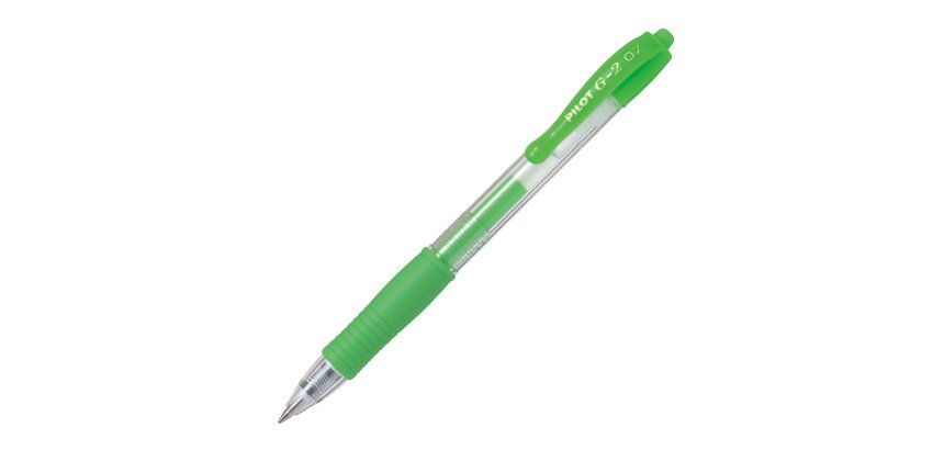Roller gel a scatto G-2 - punta 0,7mm - verde neon - Pilot