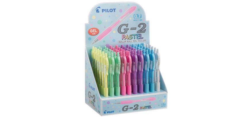 Roller gel scatto G-2 - 0,7 mm - colori assortiti pastel - Pilot - Display 60 pezzi