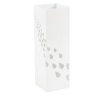 Portaombrelli - 15,5 x 15,5 x 49 cm - metallo verniciato - fantasia gocce - bianco - King collection