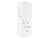 Portaombrelli - 15,5 x 15,5 x 49 cm - metallo verniciato - fantasia gocce - bianco - King collection
