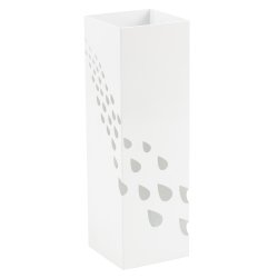 Portaombrelli - 15,5 x 15,5 x 49 cm - metallo verniciato - fantasia gocce - bianco - King collection