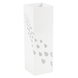 Portaombrelli - 15,5 x 15,5 x 49 cm - metallo verniciato - fantasia gocce - bianco - King collection