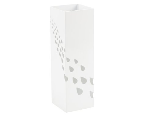 VERSA Rulo Portaombretti Piccolo Da Ingresso – Metallo Bianco, 49x15.5x15.5 Cm, Design Moderno Con Piastra Raccogligocce