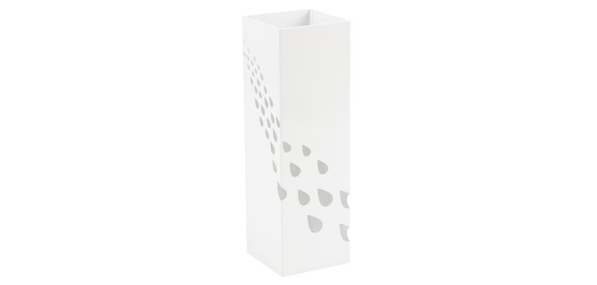 Portaombrelli - 15,5 x 15,5 x 49 cm - metallo verniciato - fantasia gocce - bianco - King collection
