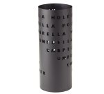 Portaombrelli - diametro 18 cm - H 46 cm - metallo verniciato - fantasia lettere - nero - King collection