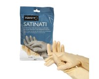 Guanti in lattice - satinati - taglia M/7 - bianco - Perfetto - blister 2 pezzi