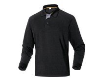 Polo a maniche lunghe Deltaplus Turino, nero