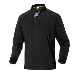 Polo a maniche lunghe Deltaplus Turino, nero