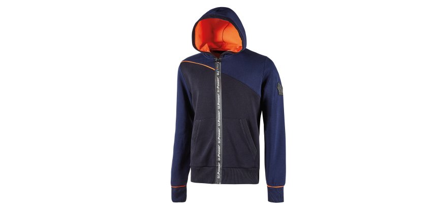 Felpa U-Power Jupiter, blu/arancione
