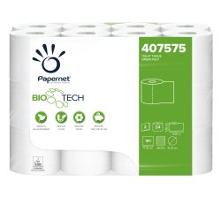 Carta igienica classica BioTech - 180 strappi - 2 veli - 19,80 mt - Papernet - conf. 24 rotoli