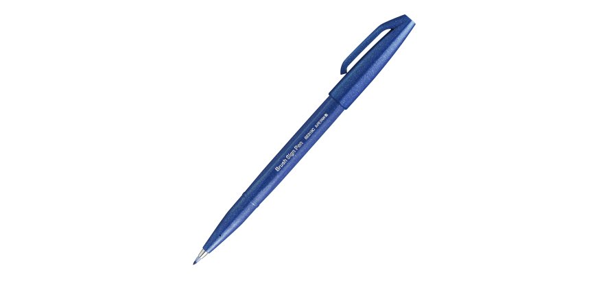 Pennarello Brush Sign Pen - blu - Pentel