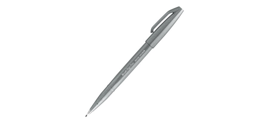 Pennarello Brush Sign Pen - grigio - Pentel