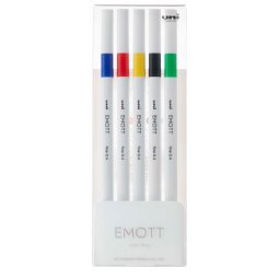 Fineliner Emott -  tratto 0.4 mm - colori assortiti vivid - Uni Mitsubishi - conf. 5 pezzi