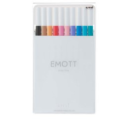 Fineliner Emott - tratto 0.4 mm - colori assortiti soft pastel - Uni Mitsubishi - conf. 10 pezzi