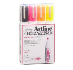Marcatore per tessuto - punta tonda 2.0 mm - colori assortiti - Artline - conf. 4 pezzi