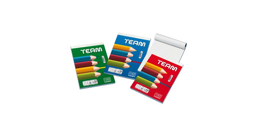 Blocco note Team - 5 mm - 150 x 210 mm - 50 gr - 50 fogli - Blasetti