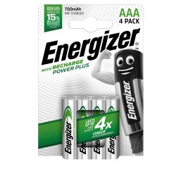 Pila ministilo AAA - 1,2V - Power Plus - ricaricabili - Energizer - blister 4 pezzi