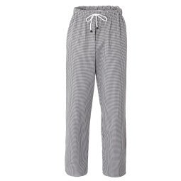 Pantalone da cuoco Giblor's Plutone, bianco/quadretti neri