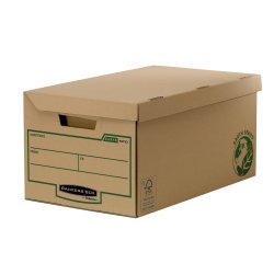 Scatola maxi Bankers Box Earth Series - con coperchio a ribalta - 37,8 x 28,7 x 54,5 cm - avana - Fellowes - conf. 10 pezzi