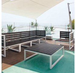 Poltrona Salotto Quick - angolare sinistro - 66 x 70 x 70 cm - alluminio/legno - King Collection