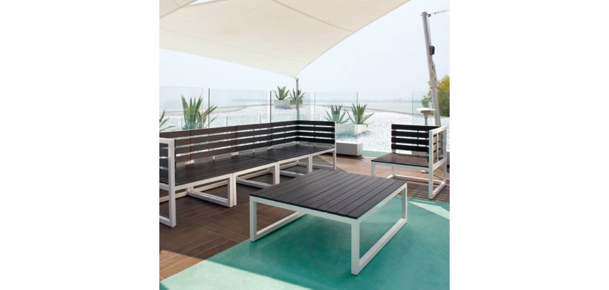 Poltrona Salotto Quick - angolare destro - 66 x 70 x 70 cm - alluminio/legno - King Collection