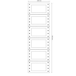 Etichette adesive a modulo continuo TT956 - in carta - corsia singola - permanenti - 64 x 34 mm - 6 et/fg - 200 fogli - bianco - Markin