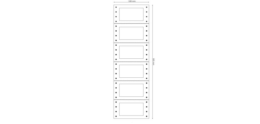 Etichette adesive a modulo continuo TT956 - in carta - corsia singola - permanenti - 64 x 34 mm - 6 et/fg - 200 fogli - bianco - Markin