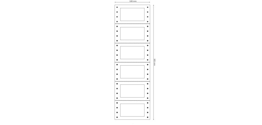 Etichette adesive a modulo continuo TT956 - in carta - corsia singola - permanenti - 64 x 34 mm - 6 et/fg - 200 fogli - bianco - Markin