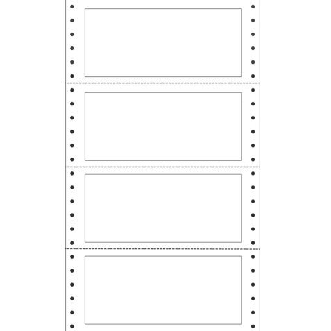 Etichette adesive a modulo continuo TT951 - in carta - corsia singola - permanenti - 140 x 60 mm - 4 et/fg - 100 fogli - bianco - Markin