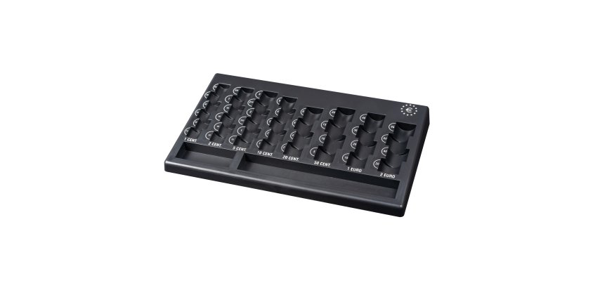 Vassoio portamonete Euro - PP riciclata - 310 x 185 x 30 mm - nero - Iternet