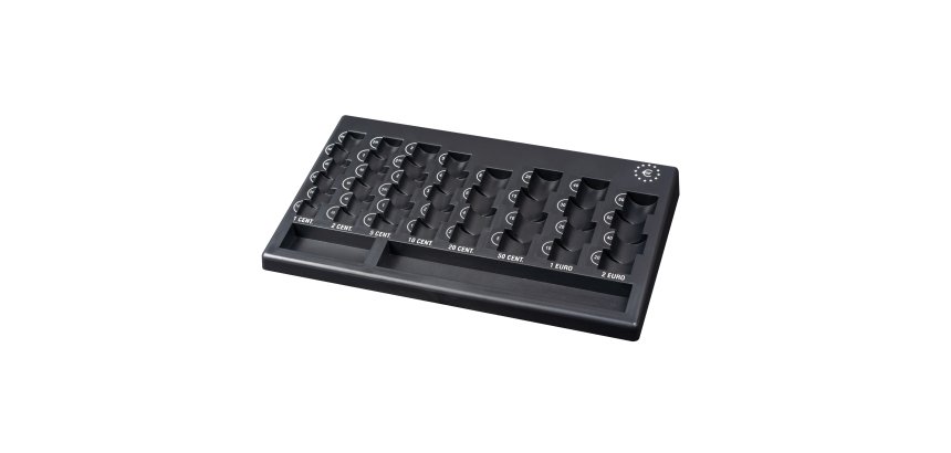 Vassoio portamonete Euro - PP riciclata - 310 x 185 x 30 mm - nero - Iternet