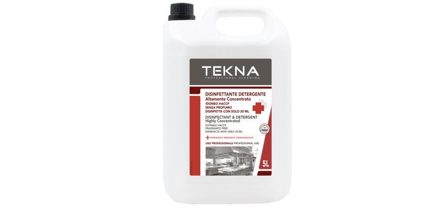 Disinfettante detergente - per superfici - super concentrato - 5 lt - Tekna