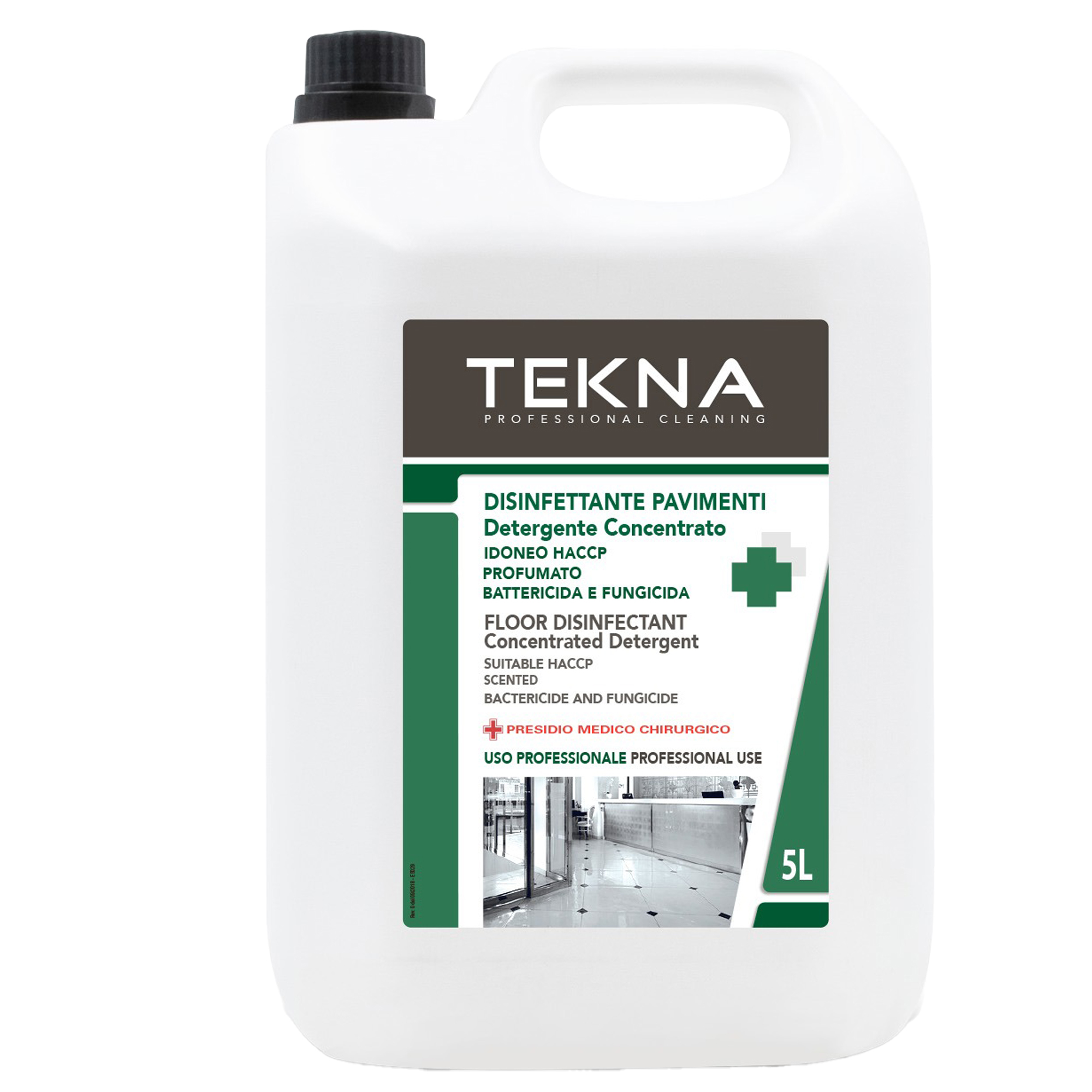 Disinfettante detergente - per pavimenti - concentrato - 5 lt - Tekna su