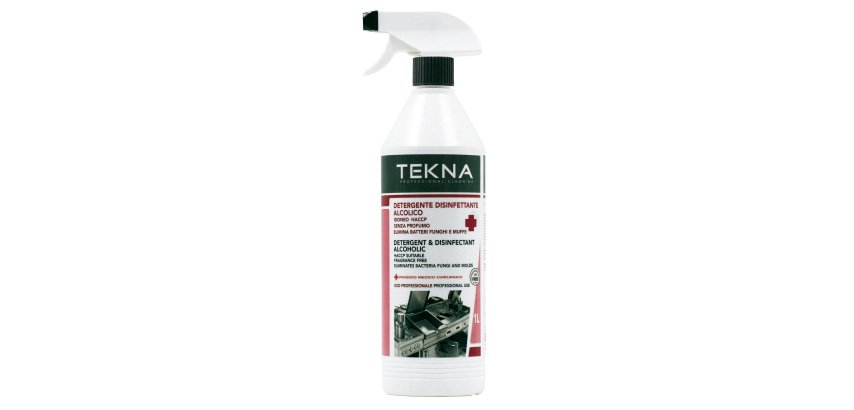 Disinfettante detergente alcolico - senza profumo - 1 lt - Tekna