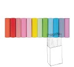 Rotolo carta regalo - 2 m x 70 cm - fantasie righe e pois - Rex Sadoch - espositore 50 pezzi
