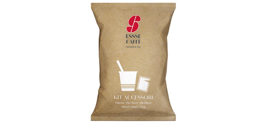 Serving kit - 50 bicchierini + 50 bustine zucchero + 50 palettine - Essse caffè