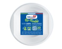 Scodella riutilizzabile - rotonda - diametro 17 cm - 630 ml - PS reuse - bianco - Dopla - conf. 20 pezzi
